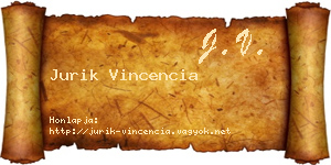 Jurik Vincencia névjegykártya